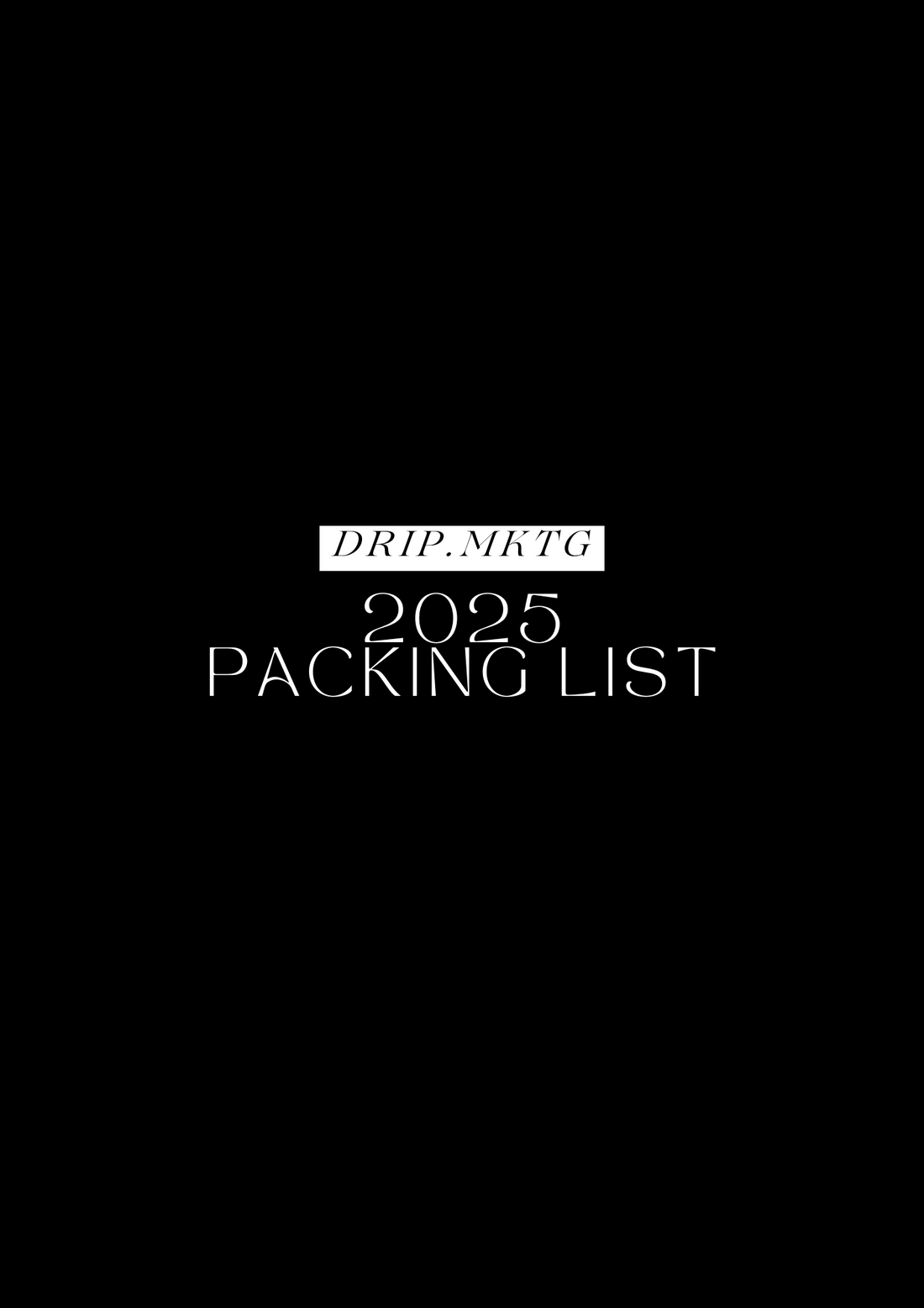 Summer 2025 Packing List