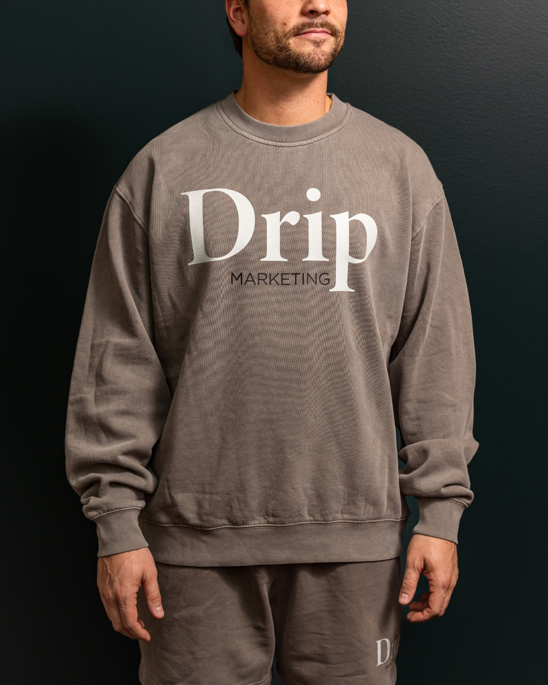 Drip Marketing Sweat Set — Crewneck + Shorts