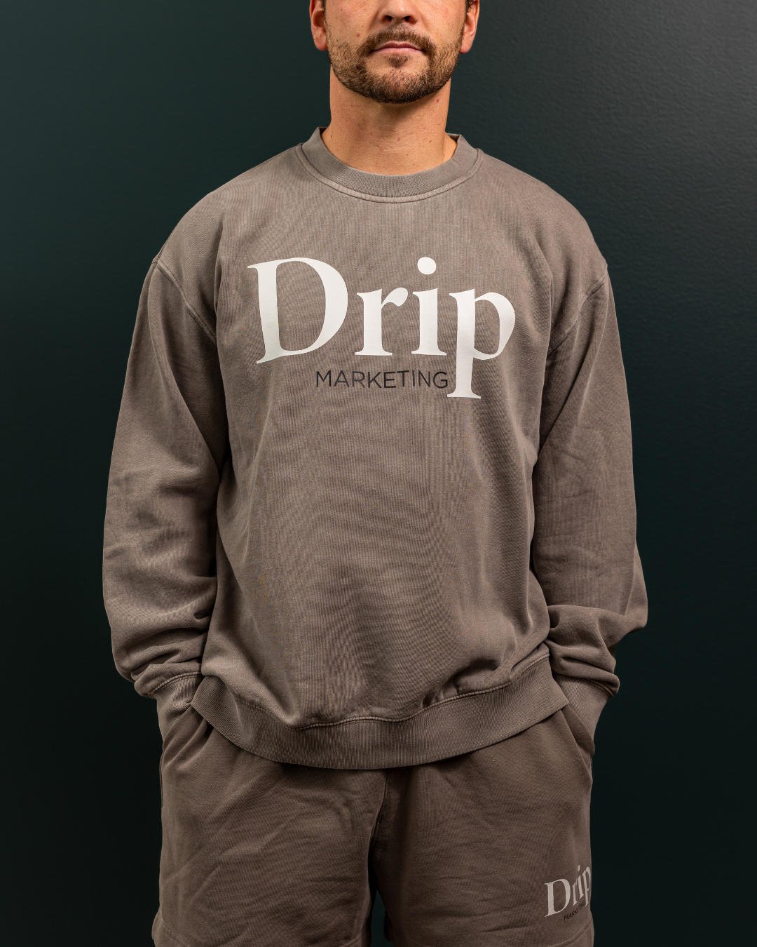 Drip Marketing Sweat Set — Crewneck + Shorts