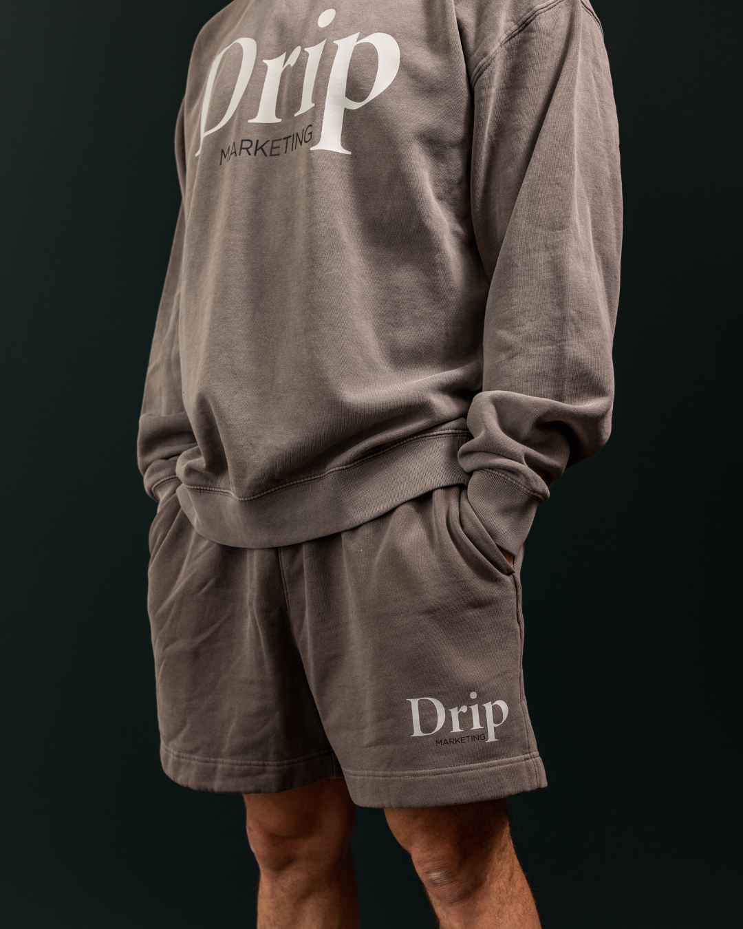 Drip Marketing Sweat Set — Crewneck + Shorts
